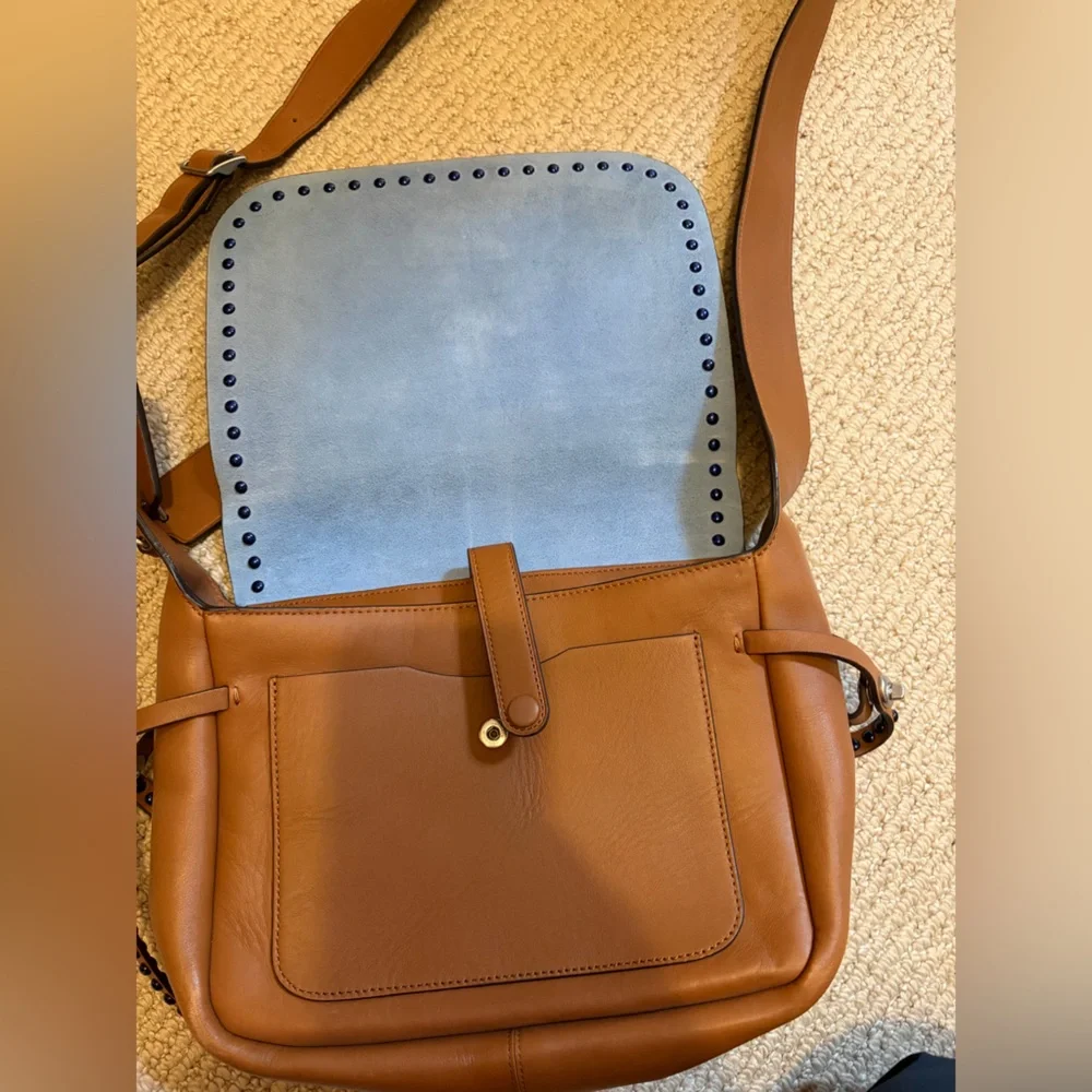 Coach Dakota Crossbody Bag Brown with Blue Studs - Picture 2 of 11
